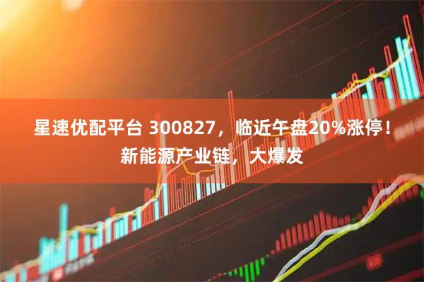 星速优配平台 300827，临近午盘20%涨停！新能源产业链，大爆发