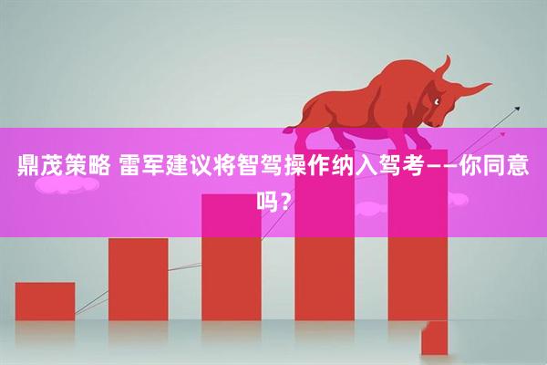 鼎茂策略 雷军建议将智驾操作纳入驾考——你同意吗？